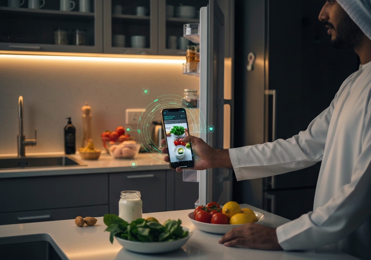 AI cooking assistant helping in the kitchen